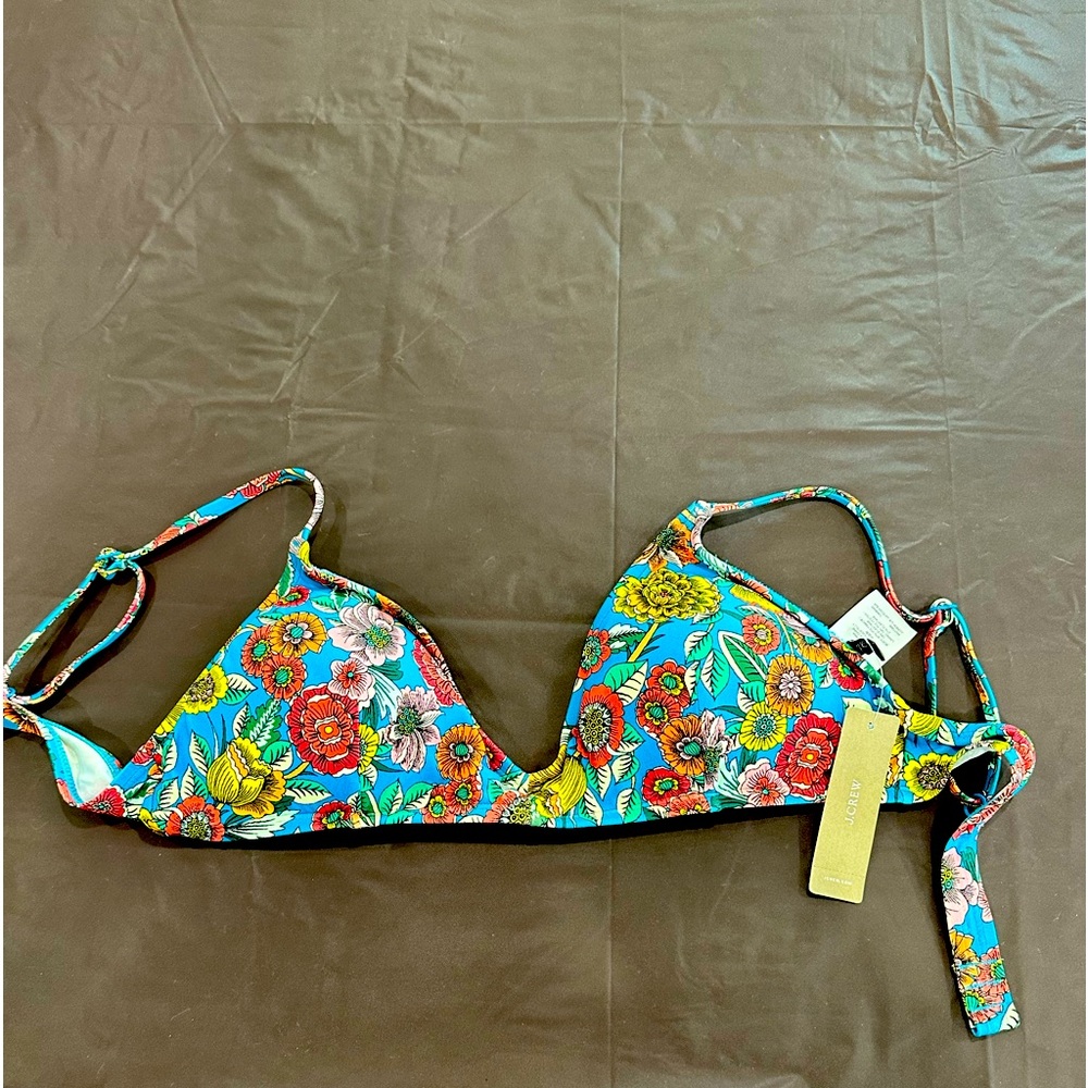 J CREW FLORAL Bikini Top LARGE